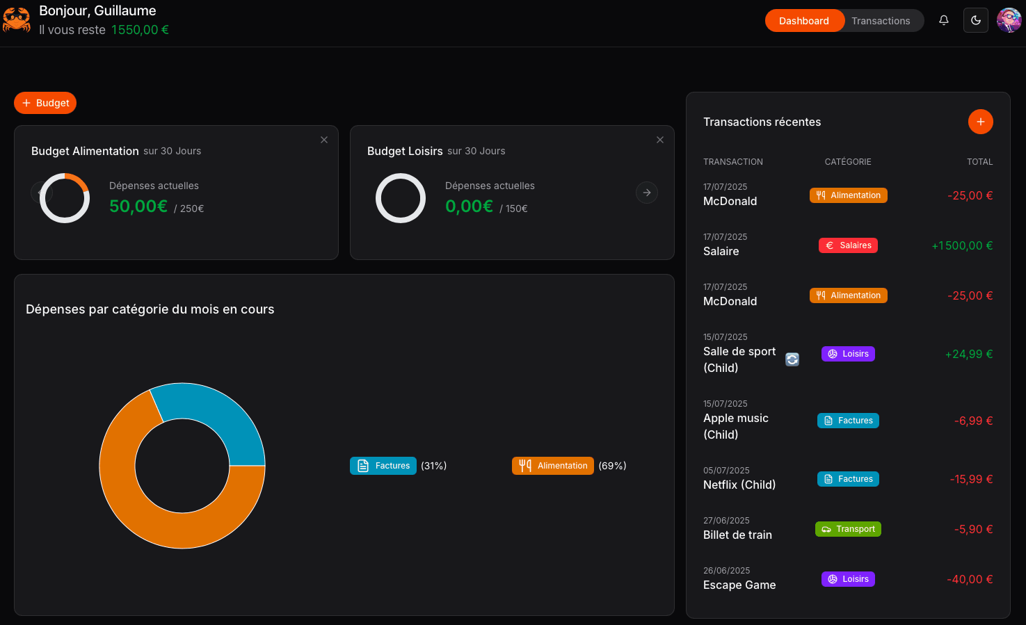 Illustration de l'application La Pince montrant la gestion budgétaire sur différents appareils.